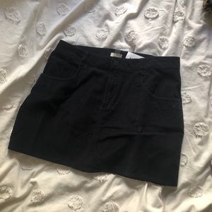 Black Cord Mini Skirt